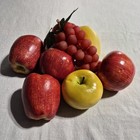 Vintage Mcm Faux Fake Fruit Realistic Artificial Lot Of 8  apples Banana Grapes 