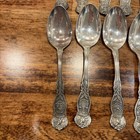 Vintage Wm Roger   s Silver Plated Dessert Spoons Set Of 9   Rare 