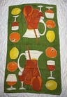 Mcm Vera Neumann Linen Sangria Tea Towel Vintage Kitchen Lemon Yellow Orange