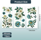 3 Sheets Rub On Transfers For Crafts And Furniture  Vintage Flower Rub On Decals