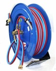 50ft Oxygen Acetylene Twin Welding Torch Hoses W  Auto Rewind Retractable Reel