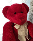 Russ Berrie Antonio Bear Red Plush Bow Handmade Vintage 18  Christmas Decor
