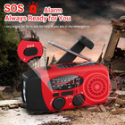 Emergency Hand Crank Radio Solar Power Bank Usb Charger Led Flashlight Fm am wb