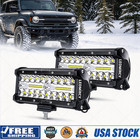 2x 7inch 30000lm Led Work Light Bar Flood Spot Pod Offroad Fog Driving Atv Truck