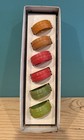 6 Vintage Bakelite Napkin Rings Green Red Butterscotch Swirl Marbled