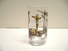 Painted Drinking Glass Of Jesus On The Cross  Crucifixion  Religious  Spiritual