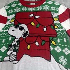 Peanuts Medium Snoopy Ugly Christmas Sweater Lights Dog House Woodstock Joe Cool