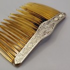 Vintage Hair Comb Stamped Gold Tone Metal 2 5 8 