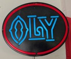 Orig  1982 Olympia Beer    oly    Lighted Sign W  Florescent Fixture Faux Neon Style