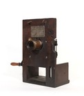 C  1905 Edison Projecting Kinetoscope   Early Wood Front Silent Movie Projector