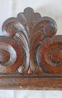 Antique Victorian Fleur De Lis Carved Oak Crest Pediment  16 1 2  X 9 