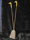 Vintage Brass Duck Head Fireplace Tools