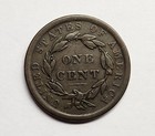 1839 Large Cent Silly Head     Choice Chocolate Brown Vf 