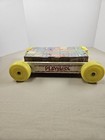 Vintage Playskool Pull Along Wagon With Alphabet Wooden Blocks Abc 1980s