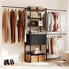 Closet Organizer System Heavy Duty Garment Rack With 3 Hanger Rods   3 Drawers