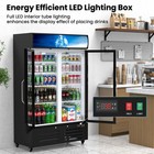 28 Cu Ft Glass Door Merchandiser Refrigerator Beverage Cooler Swing Door New