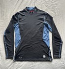 Nike Mens Pro Combat Hyperwarm Dri Fit Fitted Compression Shirt Sz M Black Blue