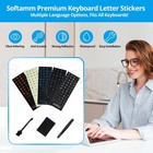 5-in-1 English Keyboard Stickers White On Black Universal Laptop Desktop Replace