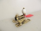 Victorian Brass Sash Window Latch Lock Fastener Catch Old Antique Ceramic Handle