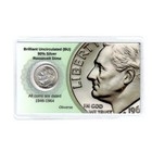 90  Silver Roosevelt Dime    bu au In Laminated  Card - Perfect Barter   Stacking