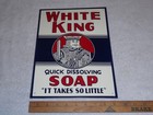 Vintage White King Soap W  Playing Card      14  Embossed Metal Advertising Sign