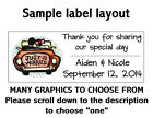 120 Bubble Labels Personalized Wedding Party Favors