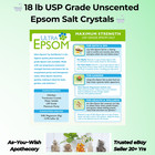 Saltworks Ultra Epsom Bath Salt 18   lb Usp Grade Magnesium Sulfate Unscented