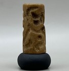 1500  Years Old Ancient Near Eastern Cyllnder Bead With Rare Intaglio