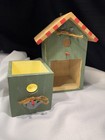 Shed-inspired Wooden Green Birdhouse With Drawer And Garden Tool Decor