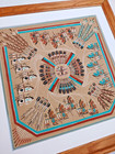 Vintage Large  Navajo Sand Painting 19   X 19  Artist Signed