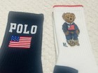 Polo Ralph Lauren Boys 3-pairs Iconic Bear 3pk Crew Socks Size M 9-11 Multicolor