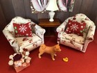 Dollhouse Furniture Lot 1 12 Armchairs Art Lamp Florals 