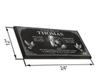 24  12  Black Granite Double Grave Marker     Custom Portrait   Engraving