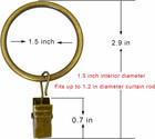 20-100 Pack Bronze Curtain Rings With Clips Curtain Hooks Hangers Clip Rings For