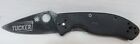 Spyderco C122pbbk Tenacious Folding Knife - Black  Inscribed Blade