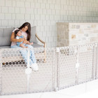 Regalo 192  Super Wide Baby Gate  2-in-1 Play Yard  Foldable Safety Fence  Gray