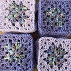 Lot Of 20  5    Handcrochet Granny  Squares Block Lilac lavender Blue varigated
