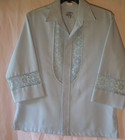 Iolani Vintage Beau Tiki Hawaiian Wedding Shirt Lace 3 4 Sleeve Blue Men s L
