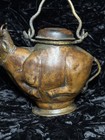 Antique Bronze Brass Cow Bull Cream Creamer Pitcher