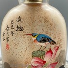 3 4  Old Chinese Glaze Interior Painting Lotus Flower Bird Pattern Snuff Bottle
