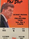 May 2  1999 Detroit Pistons Vs 76ers Full Ticket 10th Ann  Bad Boys Dumars Last