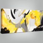 Weiyiart Abstract Yellow And Black Canvas Wall Art Bold Modern Print Painting   