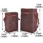 Canvas Leather Rifle Ammo Cartridge Bag Shotshell Storage Drawstring Belt Pouch