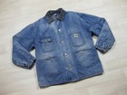 Vintage 90s Carhartt Denim Chore Coat Men s  l  Blanket Lined  c02 Workwear