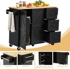 Movable Kitchen Cart With Storage Cabinet Grill Food Prep Table