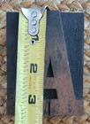 Vintage Wood Block  a  Printers Letters Type Typography Wood Large 3 2  Letter A