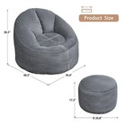 Big Bean Bag Chair For Adults Ultra Soft Bean Bag For Living Room Grey