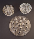 Vtg Three Clear Glass Flower Frogs Lot