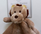 Modern Baby Brown Lion Snuggle Blankie Lovey Plush Security Blanket 12  Rattle