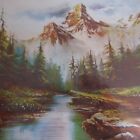 Vintage Art Deco Design Landscape Mountain Forest Reproduction N4259